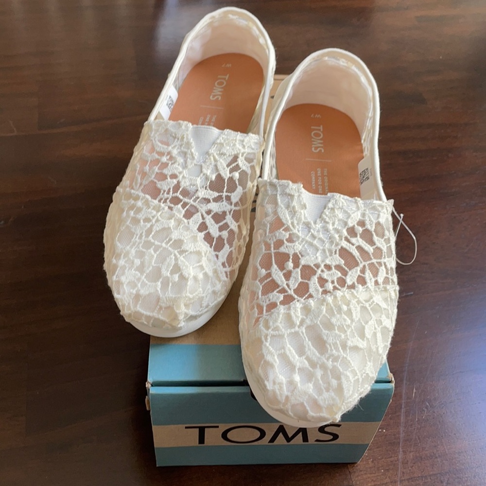 White Bridal TOMS